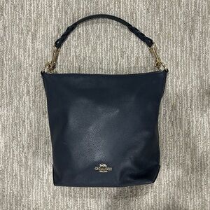 Coach Pebbled Leather Shoulder Bag with Braided Strap